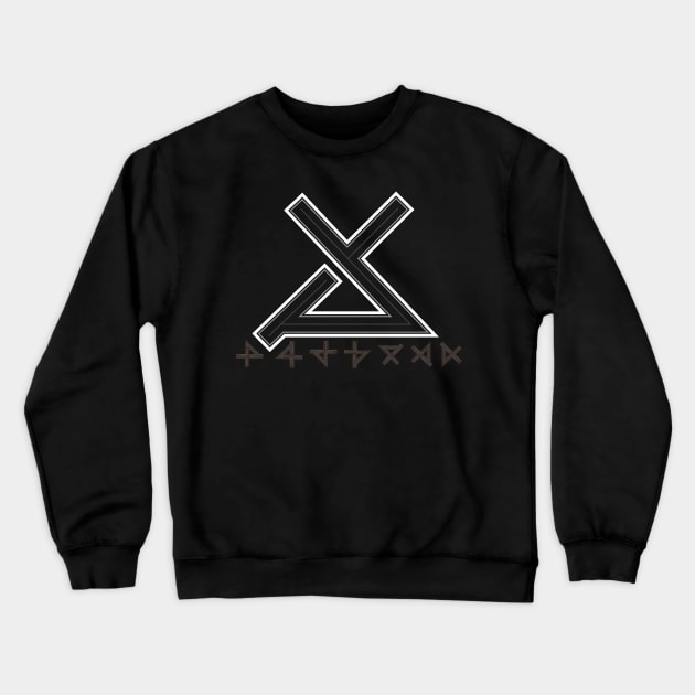 Futuristic Symbol and Runes Crewneck Sweatshirt by diplikaya